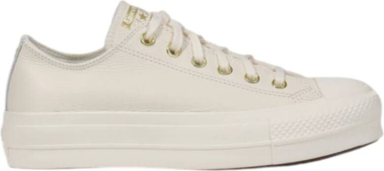 Converse Gouden Platform Sneakers Chuck Taylor All Star White Dames