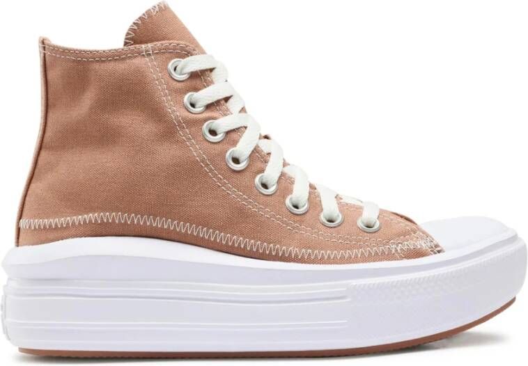 Converse Leren Platform Sneakers Brown Dames