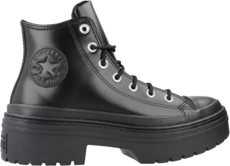 Converse Lugged Heel Lace-up Boots Black Dames