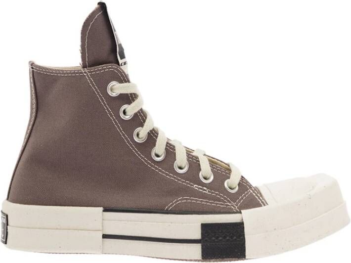 Rick Owens Grijze Canvas High-Top Sneakers Gray