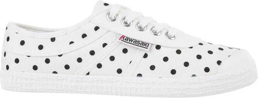 Kawasaki Polka Dot Canvas Sneakers White