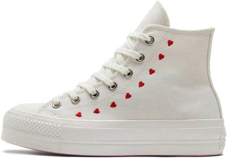 Converse Stijlvolle witte rode hart sneakers (W) Wit Dames