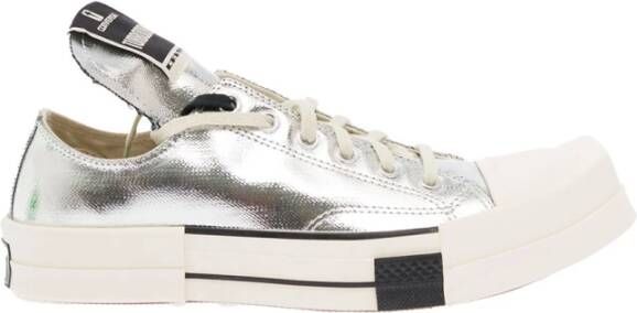 Converse Zilveren Denim Sneakers met Rubberen Zool Grijs Heren