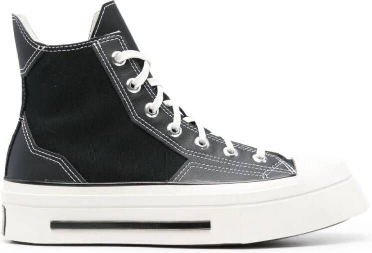 Converse Zwarte Leren Panel Sneakers Black Dames