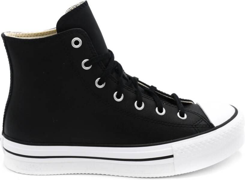 Converse Zwarte Sneakers met Stoffen Voering en Rubberen Zool Zwart Dames