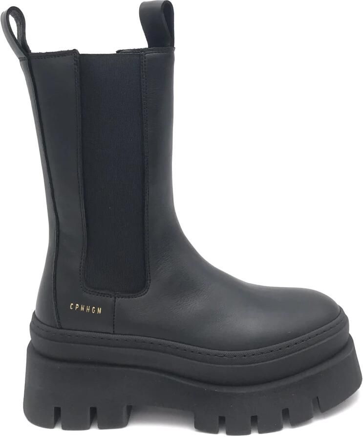 Copenhagen Shoes Stijlvolle Chelsea Boots met plateauzool Black Dames