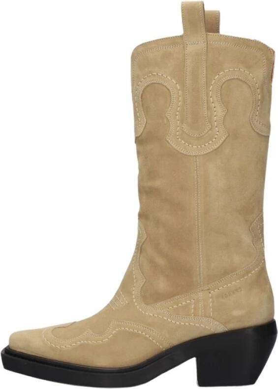 COPENHAGEN STUDIOS Cowboylaarzen Dames Cph233 Maat: 36 Materiaal: Suède Kleur: Beige - Foto 3