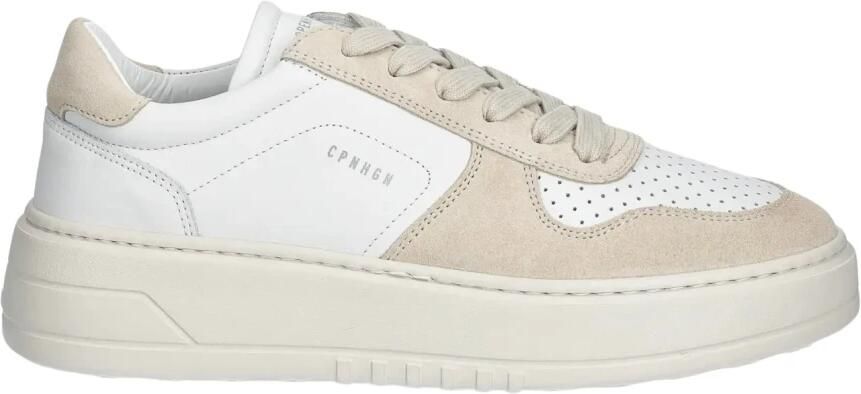 Copenhagen Studios Crèmekleurige ronde sneakers met reliëflogo Beige Dames