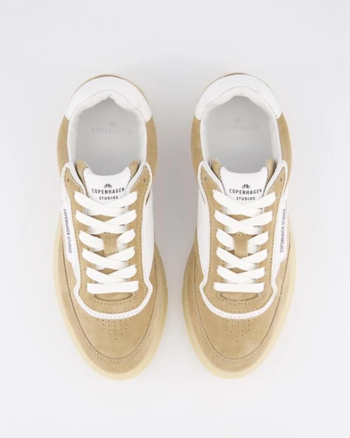 Copenhagen Shoes Leren Mix Dames Sneaker Sand Wit Green - Foto 4