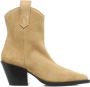 Copenhagen Shoes Texaanse Suède Laarzen met Puntige Neus Beige Dames - Thumbnail 1