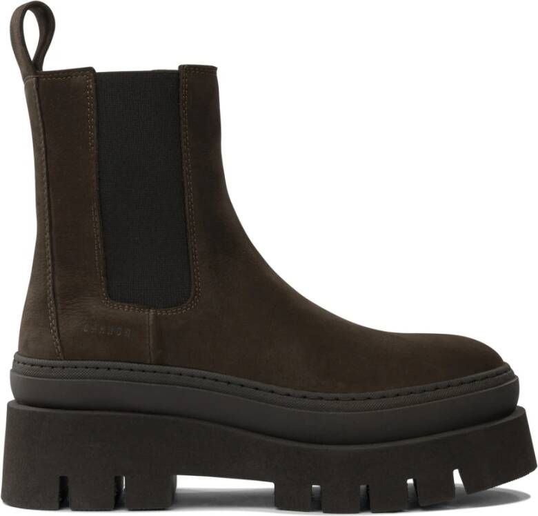 Copenhagen Shoes Bruine Leren Enkellaarzen voor Vrouwen
