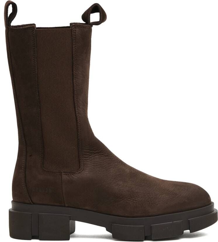 Copenhagen Shoes Chocolade Suède Chelsea Enkellaarzen
