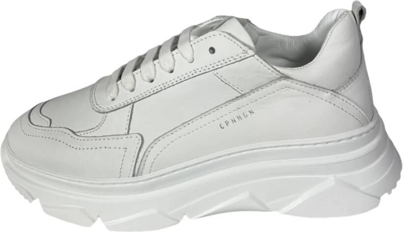 Copenhagen Shoes Copenhagen Cph40 Vitello Dames Platform Sneakers Wit Dames