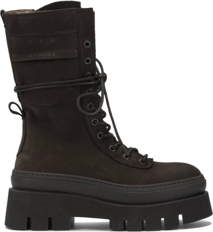 Copenhagen Studios Bruine Nubuck Leren Chunky Laars