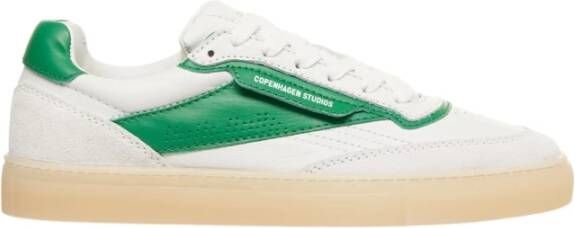 Copenhagen Shoes Groene Sneakers met Suède Details White Dames