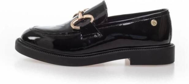 Copenhagen Shoes Leren Loafers met Gouden Gesp Black Dames