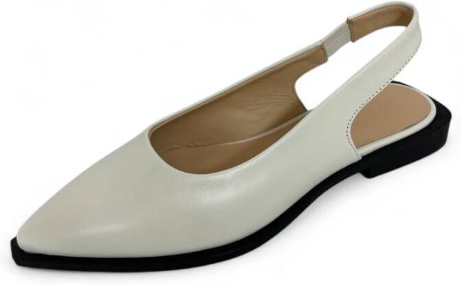 Copenhagen Shoes Witte Ballerina's Elegante Leren Schoenen White Dames