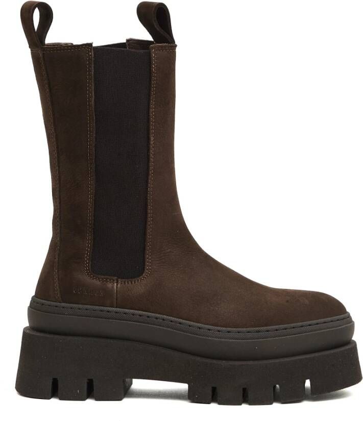 Copenhagen Shoes Suède Chelsea Enkellaarzen Bruin