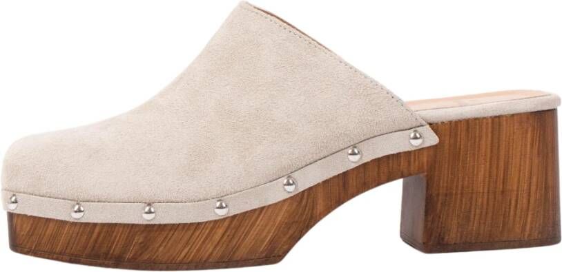 Copenhagen Shoes Veloursuede Offwhite Klompen Gray Dames