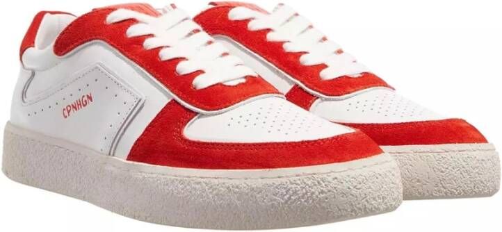 Copenhagen Shoes Wit Rode Leren Mix Sneakers