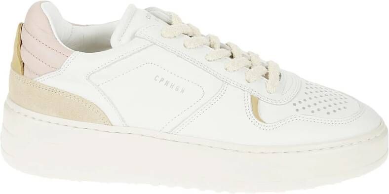 Copenhagen Shoes Witte Leren Sneaker met Ronde Neus White Dames