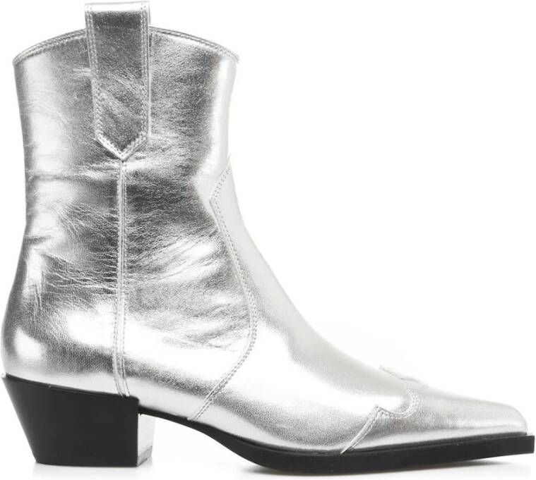 Copenhagen Shoes Zilveren Enkellaarzen voor Dames Gray Dames