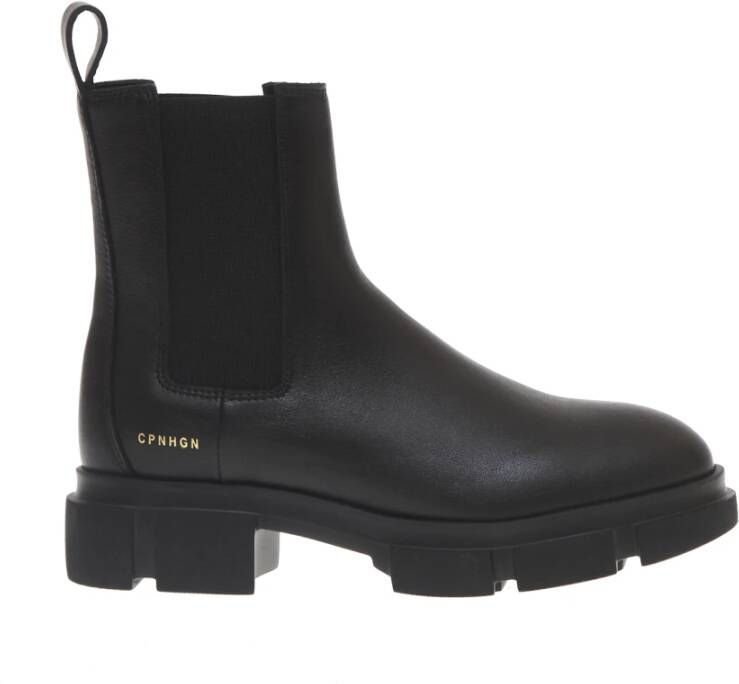 Copenhagen Shoes Zwarte Enkellaarzen Aw23 Beatles Stijl Black Dames