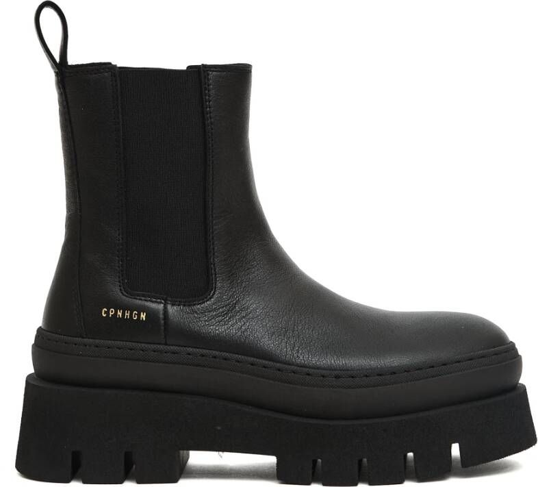 Copenhagen Shoes Zwarte Leren Enkellaarzen Stijlvol