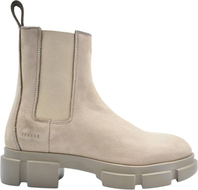 Copenhagen Studios Beatles Boot Platte Schoenen in Nabuk Stone Beige Dames