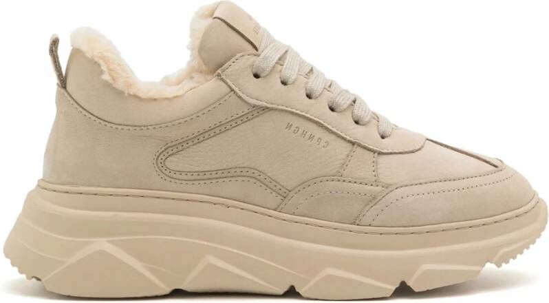 Copenhagen Studios Chunky Beige Nubuck Leren Sneakers Beige Dames