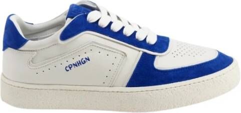 Copenhagen Studios Retro Lage Sneakers in Wit en Blauw Wit Dames