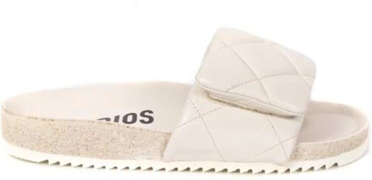 Copenhagen Studios Stijlvolle leren slipper met motief Beige Dames