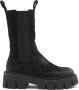 Copenhagen Studios Vintage Suede Combatlaarzen met Geborduurde Details Black Dames - Thumbnail 1