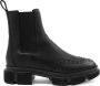 Copenhagen Studios Zwarte Enkellaarzen van Korrelig Leer met Brogue-stijl Veters Black Dames - Thumbnail 1
