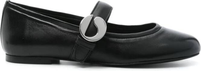 Coperni Belt Ballerinas Leather Black in zwart