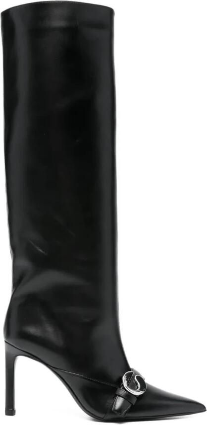 Coperni Zwarte leren puntige slip-on laarzen
