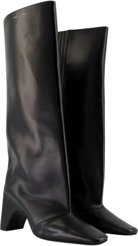 Coperni Zwarte leren instaplaarzen met blokhak Black Dames - Foto 3