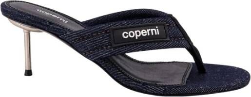 Coperni Denim Sandalen met Logo Patch Blauw Dames