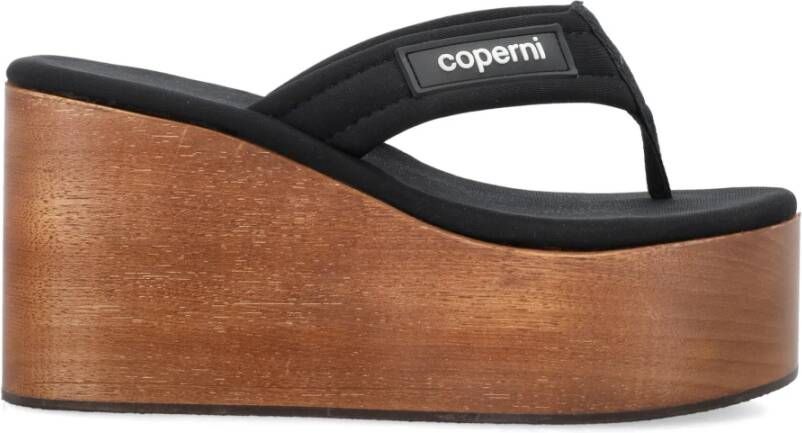 Coperni Houten merk wig sandaal Black Dames