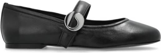 Coperni Belt Ballerinas Leather Black in zwart
