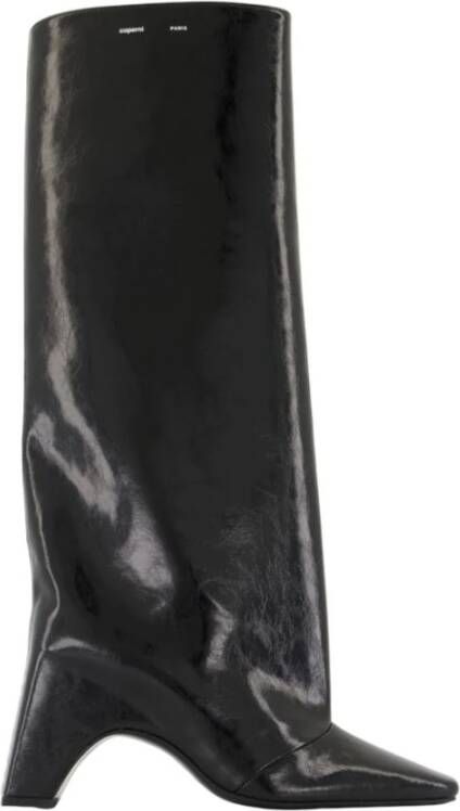 Coperni Zwarte Leren Puntige Slip-On Laarzen