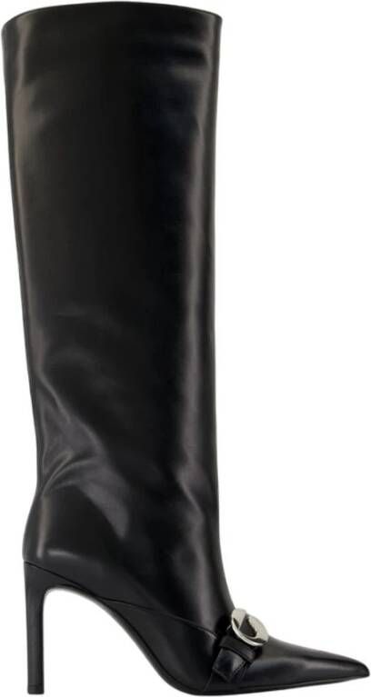 Coperni Zwarte leren puntige slip-on laarzen