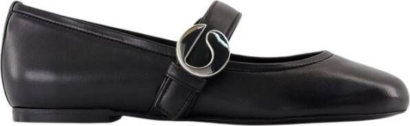 Coperni Belt Ballerinas Leather Black in zwart