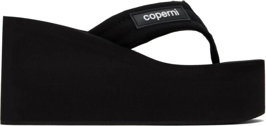 Coperni Zwarte Sleehak Sandalen met Logo Applicatie