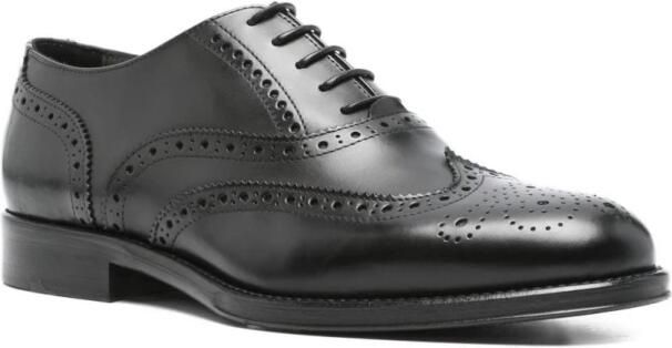 Corneliani Zwarte leren brogue veterschoenen