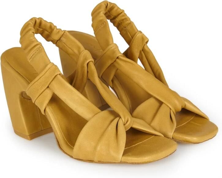 Cortana Mosterdkleurige leren sandaal - Foto 2