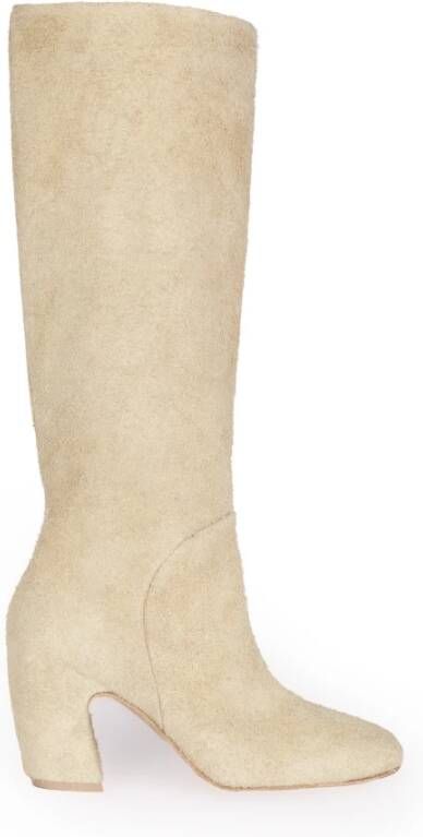 Cortana Kniehoge geborstelde suède laars Beige Dames