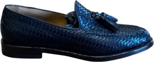 Corvari Klassieke Leren Loafer Schoen Blue Heren