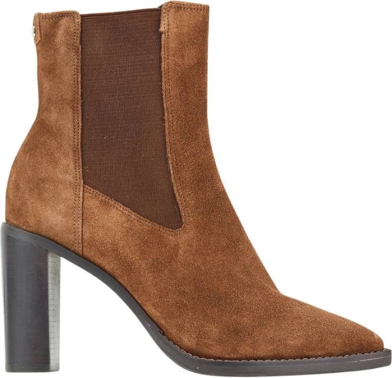 Cosmoparis Chunky Heel Bruine Suède Bootie