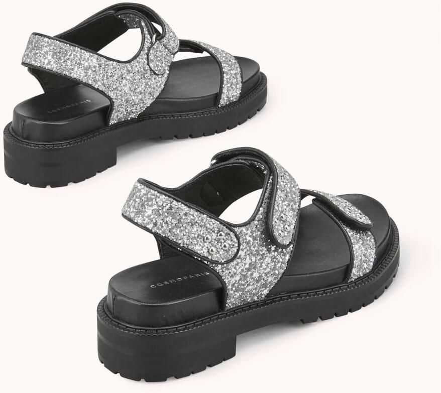 Cosmoparis Platte sandaal Halizea met klittenbandsluitingen